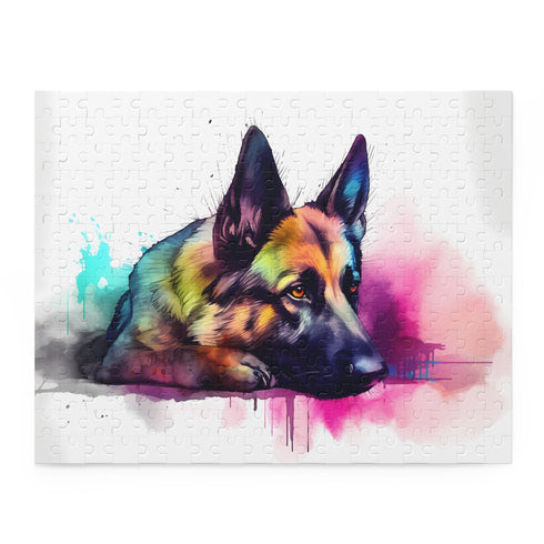 Adorable German Shepherd jigsaw puzzle with charming portrait.