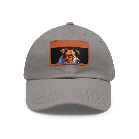 Jack Russell Puppy Love Baseball Cap in White with Light Brown Patch