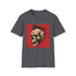 Charcoal cotton punk rock skull T-shirt with rebellious design