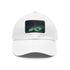 Northern Lights Glow Baseball Cap in White with Light Brown patch