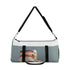 Colorful stripe roller skate duffel bag with vibrant retro design.