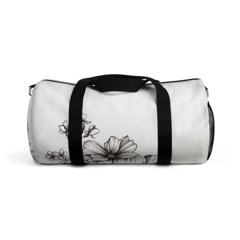 Floral sketch small duffel bag with hand-drawn design for style on the go.
