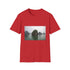 Charcoal cotton t-shirt with serene sea graphic regular fit for summer