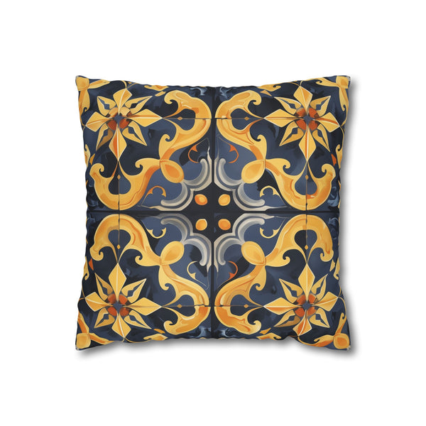 Mediterranean Artisan Ceramic Tiles Seamless Square Cushion Cover - Front Hero View | Prints With Passion