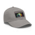 Genius Vision Neon Baseball Cap in White with Light Brown Patch