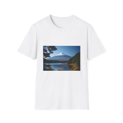 Sacred Mountain graphic T-shirt in charcoal, men's regular fit.
