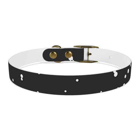 Galactic Dreams Dog Collar in M, Black Onyx, celestial constellation pattern.