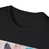 Charcoal Bohemian feather design cotton T-shirt with crew neck and regular fit