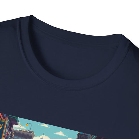 Vintage video game vibes t-shirt, charcoal cotton crew neck DTG print
