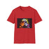 Neon-hued charcoal cotton T-shirt featuring vibrant Stormtrooper-inspired art