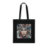 Boho Spirit Tote Bag in Black Cotton Feathers Print