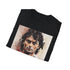 Charcoal cotton crew neck tee showcasing Paolo Maldini watercolor portrait vibes.