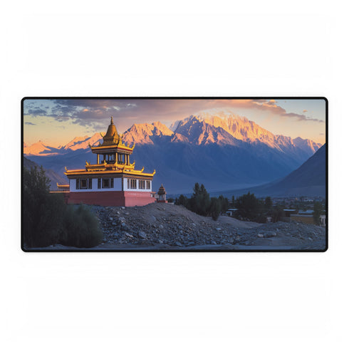 Mountain Temple at Golden Hour Gaming XXL Extended Desk Mat