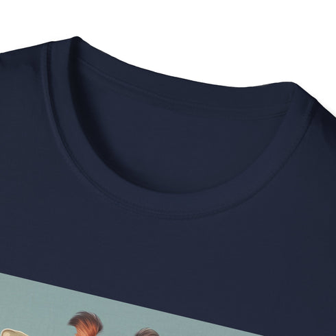 Hipster Giraffe T-Shirt in Charcoal, Size Small.