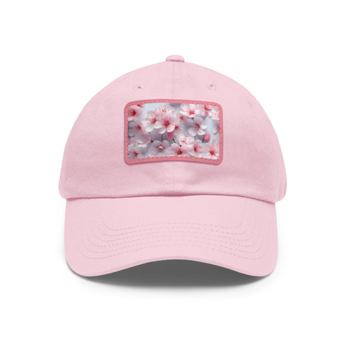 Cherry Blossom Dreams 3D Cotton Baseball Cap White/Light Brown Unisex.