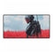 Robotic Knight Standing in Field of Red Gaming XXL Extended Desk Mat