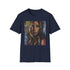 Charcoal cotton T-shirt featuring Jennifer Aniston portrait with soft brushstroke detail