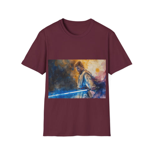 Star Wars ObiWan Blue Lightsaber Charcoal Tee - Cotton Crew Neck