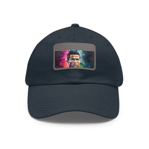 Vibrant Neon Watercolor Ronaldo Cap with Light Brown Patch.