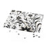 Stylish black and white geometric jigsaw puzzle with bezier curves.