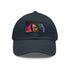 Vibrant neon watercolor baseball cap with light brown patch.