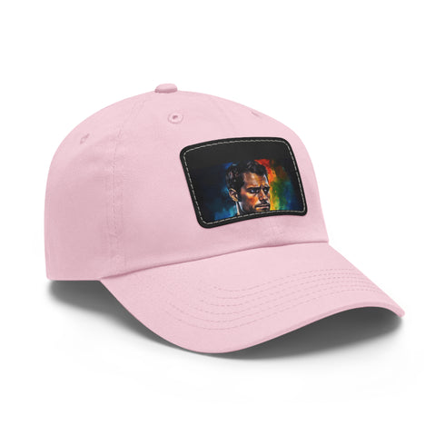 Neon watercolor snapback cap inspired by Henry Cavill, white rectangle patch.