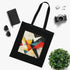 Geometric Art Tote Bag black cotton DTG graphic one size.