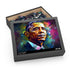 Barack Obama neon watercolor puzzle with 120 pieces.
