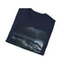 Charcoal cotton t-shirt with ocean storm design, regular fit.