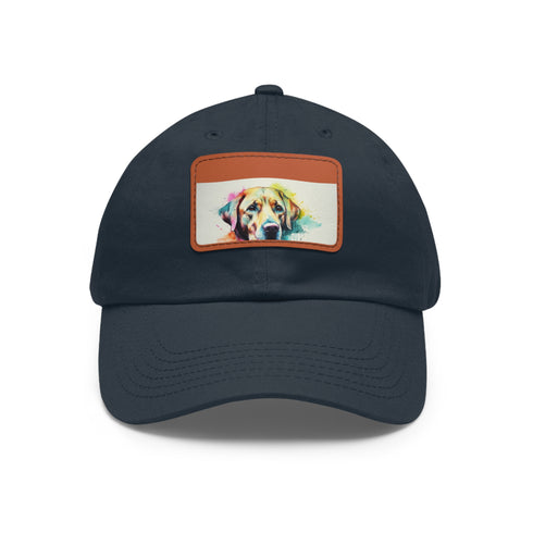 Embroidered white baseball cap with Labrador love patch.