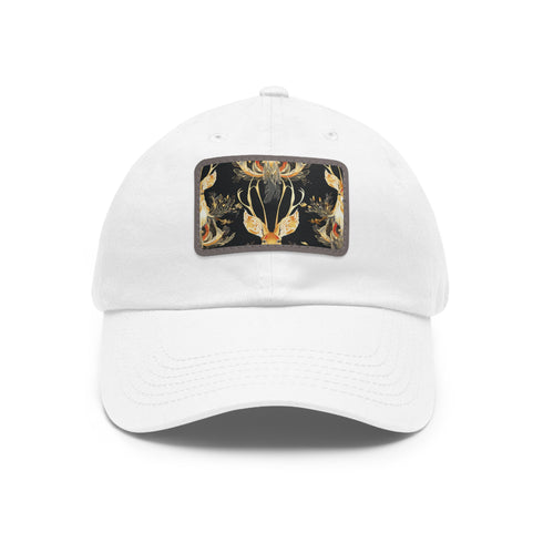Lucky Jackalope Seamless Baseball Cap in White with Light Brown patch