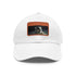 Galactic Adventures Space Baseball Cap in White with Light Brown Patch