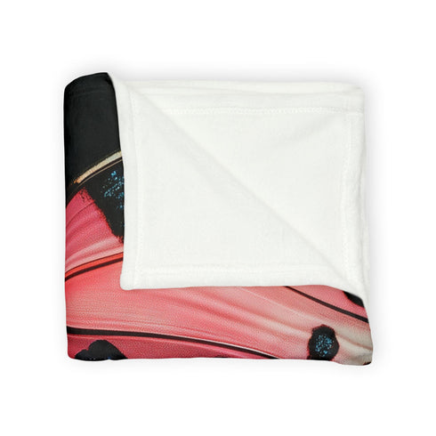Cyborg Butterfly Perched on Sword Plush Fleece Throw Blanket