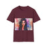 Watercolor Kim Kardashian tee in charcoal, perfect for fashion fans.