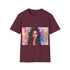 Watercolor fantasy tee charcoal cotton crew neck with Kim Kardashian design