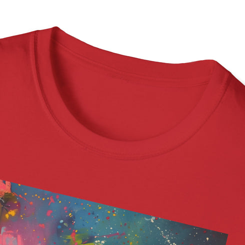 Charcoal cotton crew neck T-shirt with vibrant Coldplay portrait print