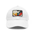 GeoCool Abstract Shapes Baseball Cap in White with Light Brown Rectangle Patch