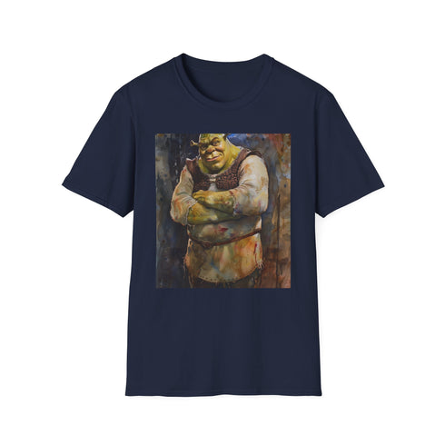 Charcoal Shrek T-shirt, regular fit, featuring lovable ogre design.