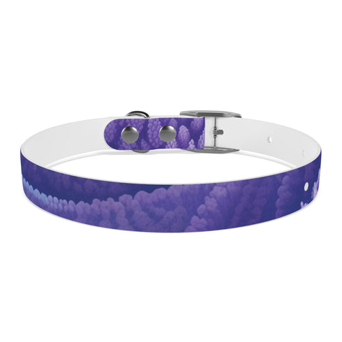 Stylish seamless lavender fields dog collar in M, black onyx.