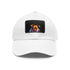 Jack Russell puppy love baseball cap in white with light brown patch.