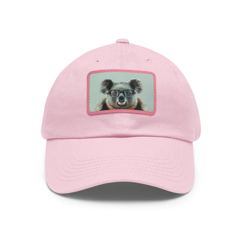 White Cool Cat Cotton Baseball Cap with Hip Animal Design