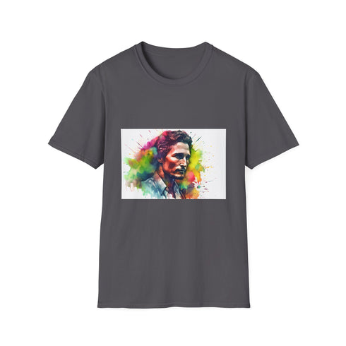 Southern Charisma vibrant watercolor t-shirt - Charcoal, size small.