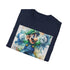 Charcoal crew neck t-shirt with Luigi ghost hunting graphic