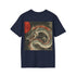 Charcoal cotton t-shirt featuring intricate Japanese dragon design and crew neck