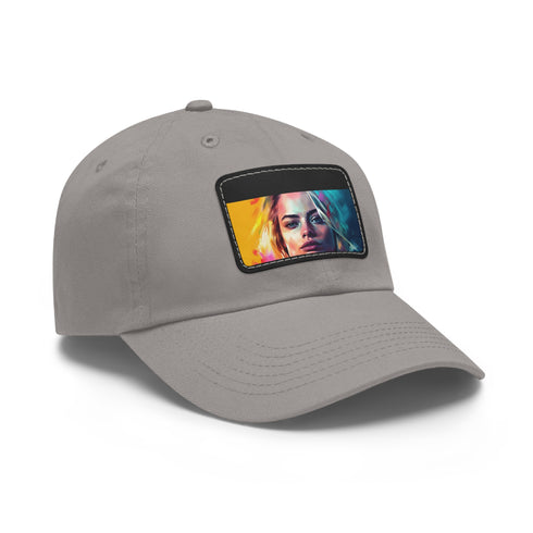 Neon Dream Margot Cap in White with Light Brown Rectangle Patch