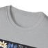 Charcoal cotton T-shirt featuring intricate floral tapestry pattern for summer vibes