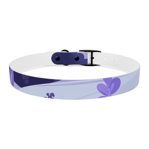 Stylish Lavender Fields Dog Collar in Black Onyx, M Size