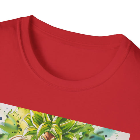 Charcoal cotton crew neck tee featuring Broly Super Saiyan graphic