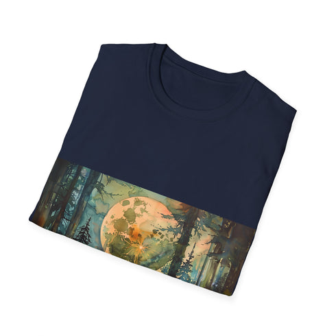Galactic Adventure Tee in Charcoal, Endor Moon design, regular fit.
