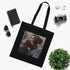 Grunge Revival Black Cotton Tote Bag with 90s-inspired design.